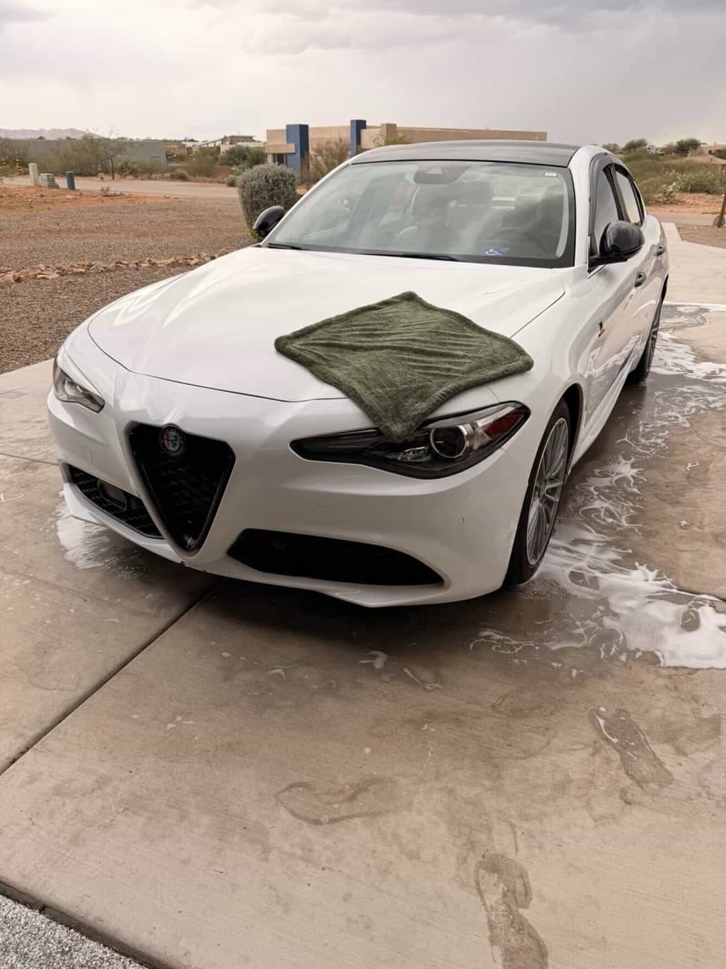 Alfa Romeo Giulia being washed — exterior detailing Tucson AZ