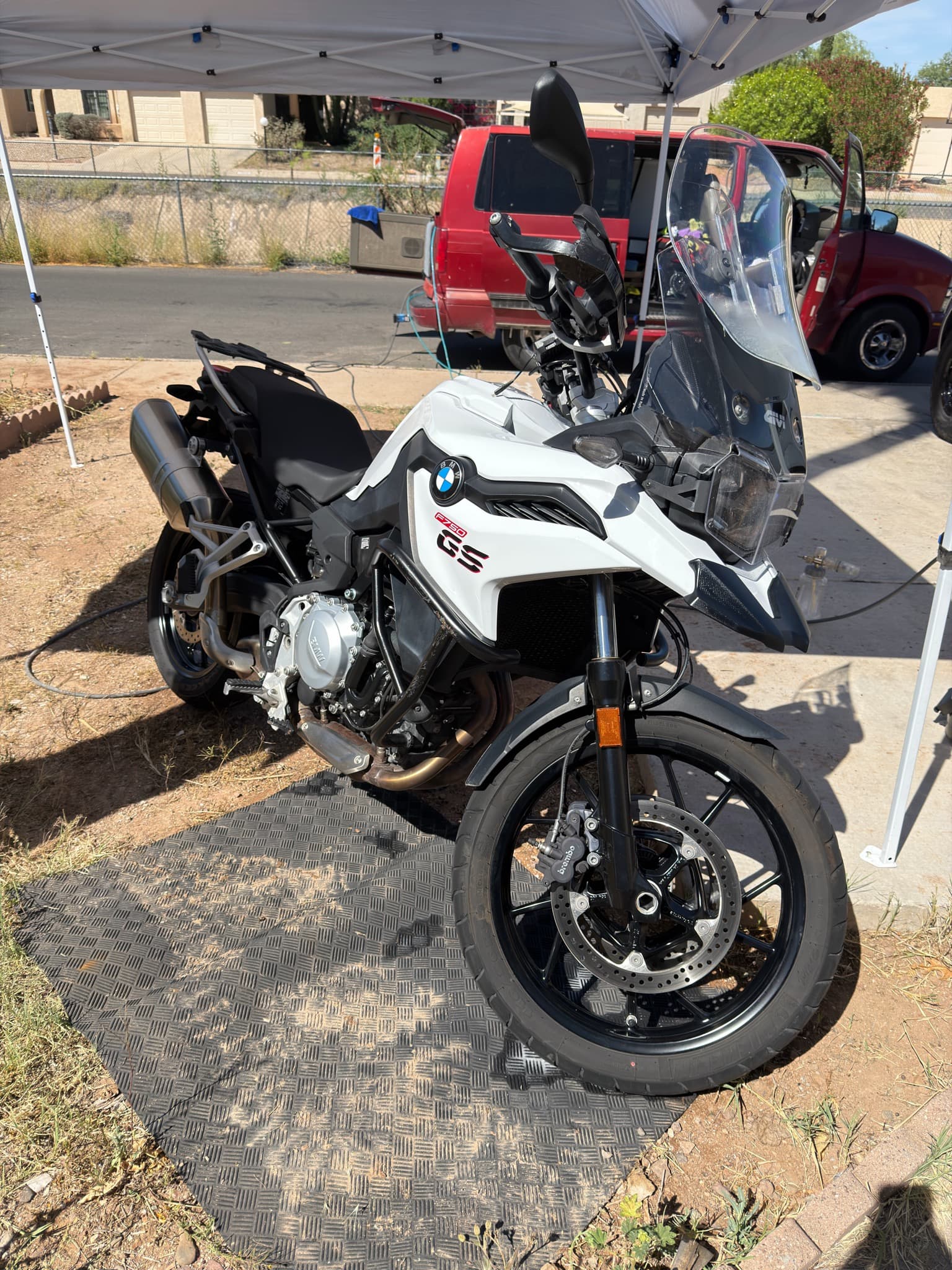 BMW motorcycle after exterior detail — mobile detailing Tucson AZ